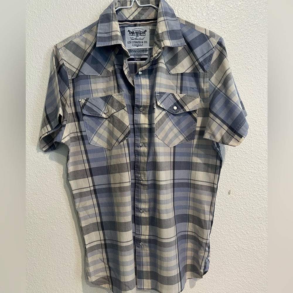 Levi’s Pearl Snap Button Up‎ Plaid Short Sleeve Western Shirt